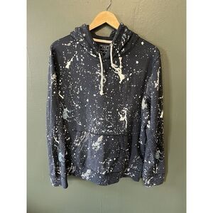 Abercrombie & Fitch Blue Paint Splatter Hoodie Sweatshirt Long Sleeve Mens Sz M